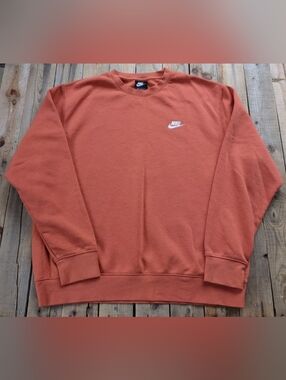 Nike Men’s Crewneck Sweatshirt in Burnt Orange with White Logo